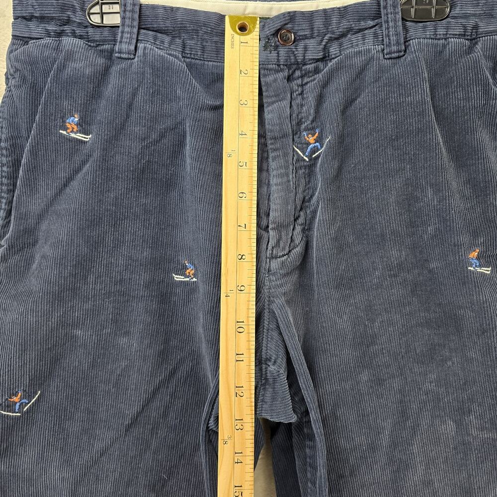 J.CREW Relaxed Corduroy Pants Mens 34x32 (Fits 33x30) Blue Ski Embroidered - Picture 13 of 14